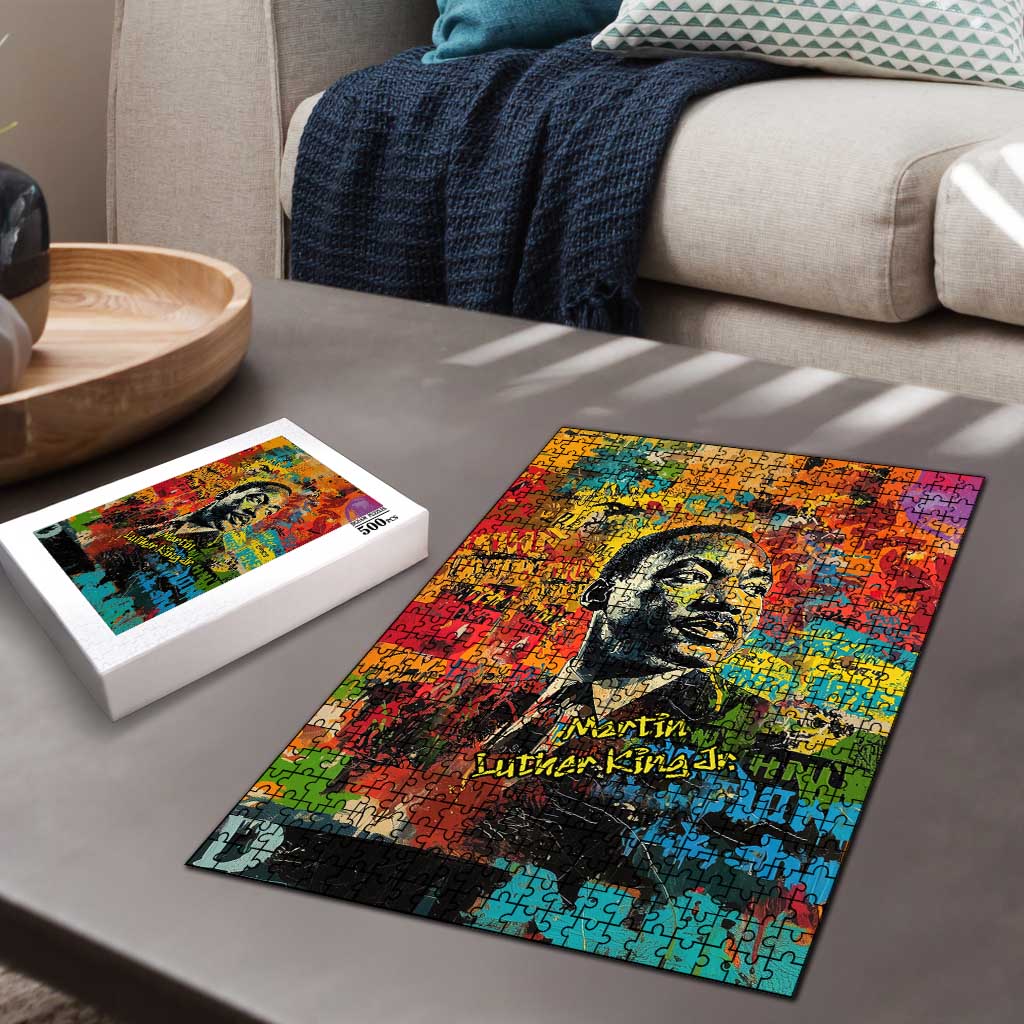 Martin Luther King Jr Puzzle Colorful Street Art Portrait Black History Graffiti Style - Wonder Print Shop