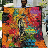 Martin Luther King Jr Quilt Colorful Street Art Portrait Black History Graffiti Style - Wonder Print Shop