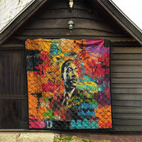 Martin Luther King Jr Quilt Colorful Street Art Portrait Black History Graffiti Style - Wonder Print Shop