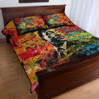 Martin Luther King Jr Quilt Bed Set Colorful Street Art Portrait Black History Graffiti Style - Wonder Print Shop