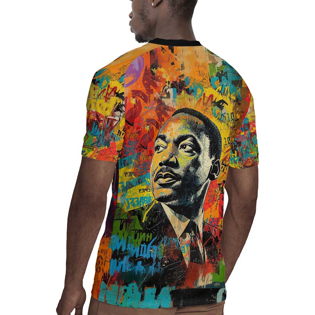 Martin Luther King Jr Rugby Jersey Colorful Street Art Portrait Black History Graffiti Style TS04