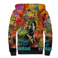 Martin Luther King Jr Sherpa Hoodie Colorful Street Art Portrait Black History Graffiti Style - Wonder Print Shop
