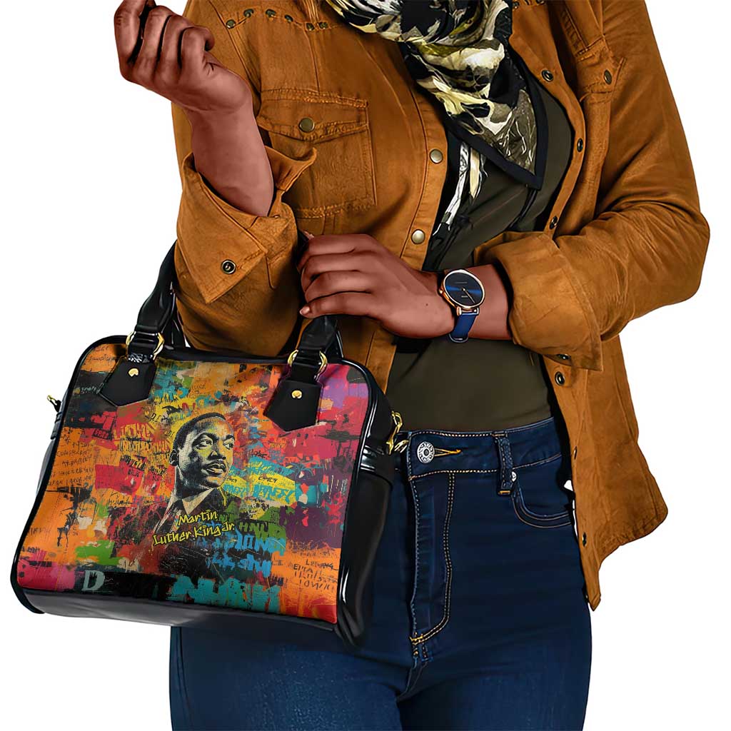 Martin Luther King Jr Shoulder Handbag Colorful Street Art Portrait Black History Graffiti Style - Wonder Print Shop