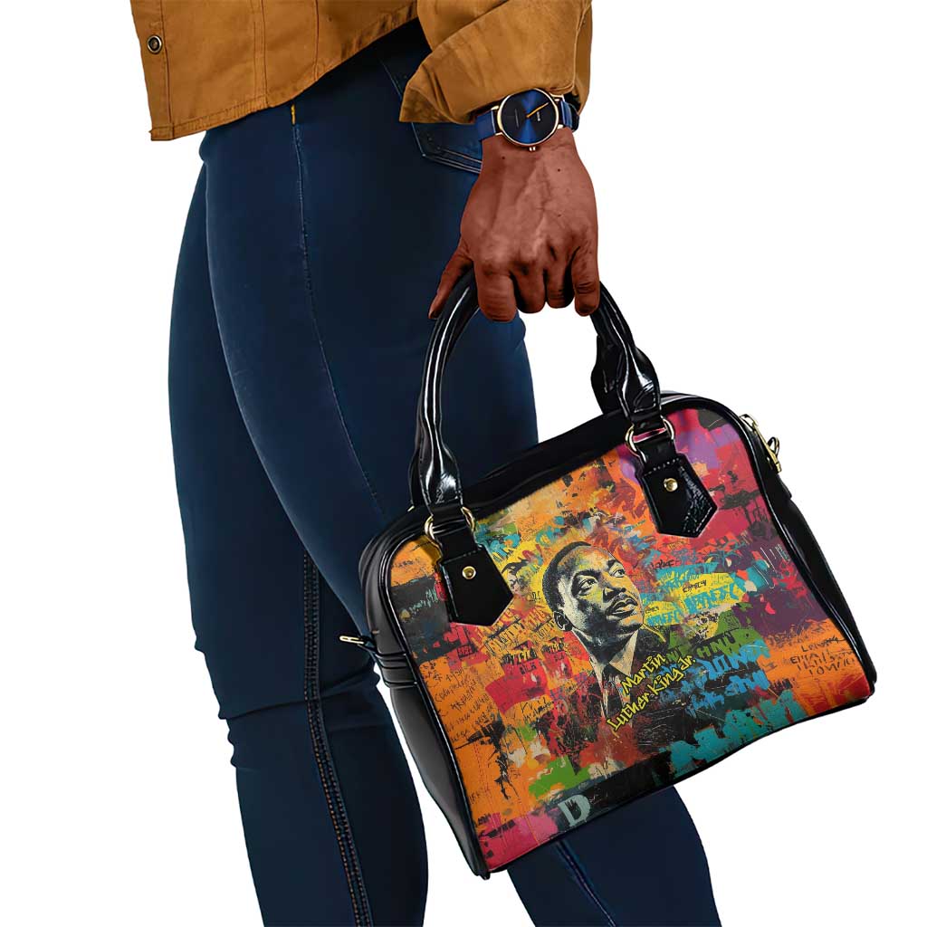 Martin Luther King Jr Shoulder Handbag Colorful Street Art Portrait Black History Graffiti Style - Wonder Print Shop