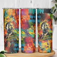 Martin Luther King Jr Skinny Tumbler Colorful Street Art Portrait Black History Graffiti Style - Wonder Print Shop