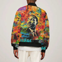 Martin Luther King Jr Sleeve Zip Bomber Jacket Colorful Street Art Portrait Black History Graffiti Style - Wonder Print Shop