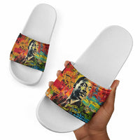 Martin Luther King Jr Slide Sandals Colorful Street Art Portrait Black History Graffiti Style - Wonder Print Shop