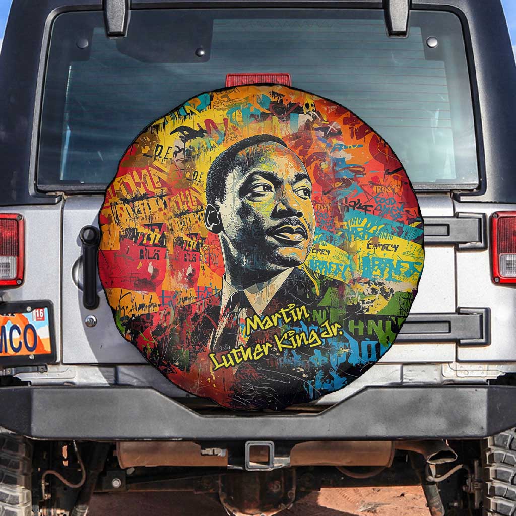 Martin Luther King Jr Spare Tire Cover Colorful Street Art Portrait Black History Graffiti Style - Wonder Print Shop