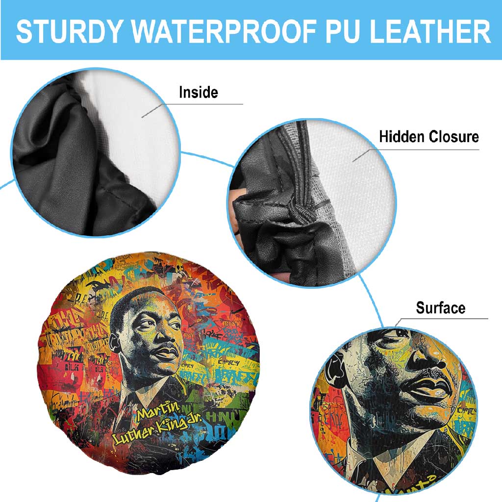 Martin Luther King Jr Spare Tire Cover Colorful Street Art Portrait Black History Graffiti Style - Wonder Print Shop