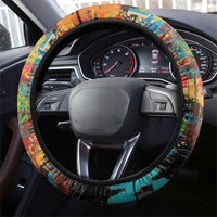 Martin Luther King Jr Steering Wheel Cover Colorful Street Art Portrait Black History Graffiti Style - Wonder Print Shop
