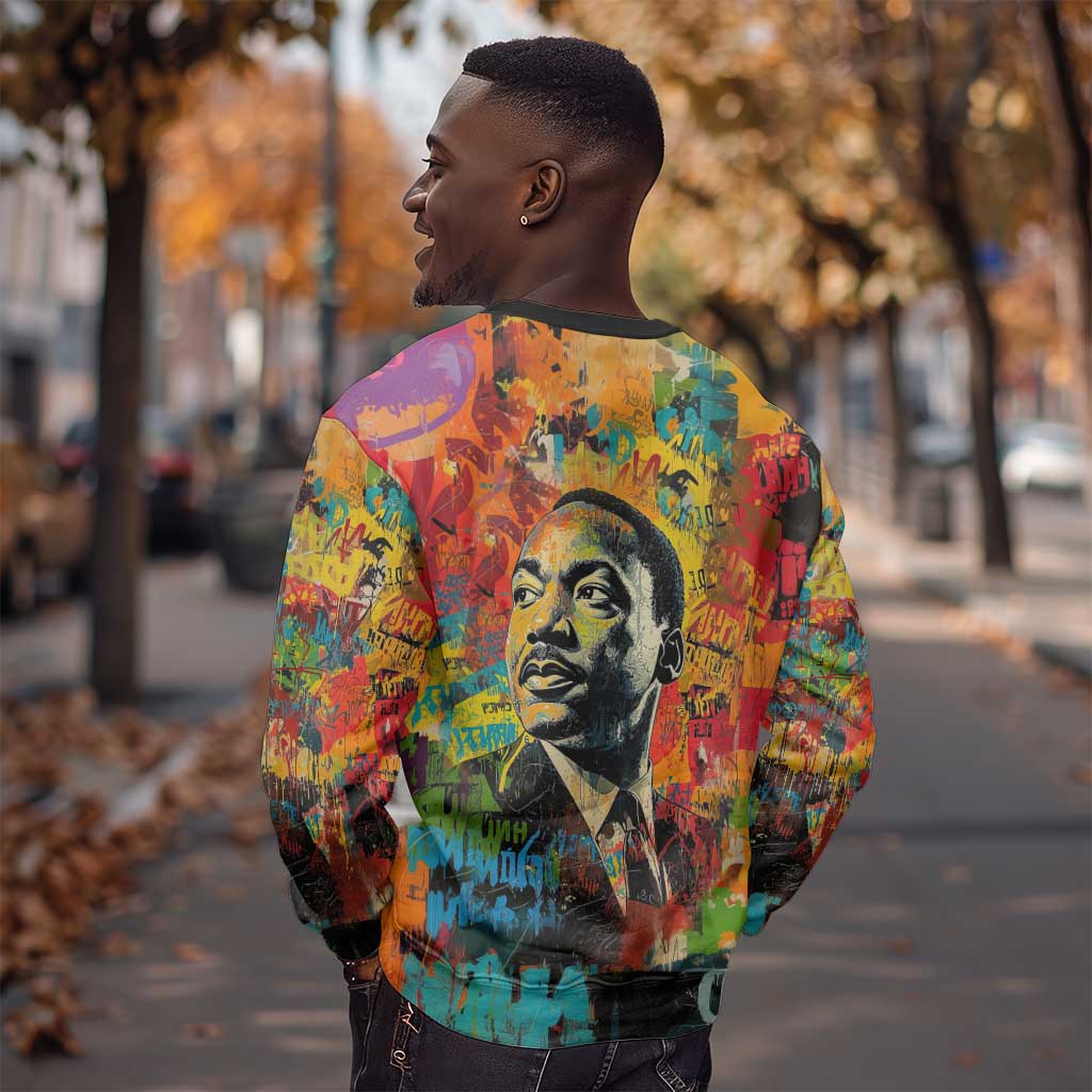 Martin Luther King Jr Sweatshirt Colorful Street Art Portrait Black History Graffiti Style - Wonder Print Shop