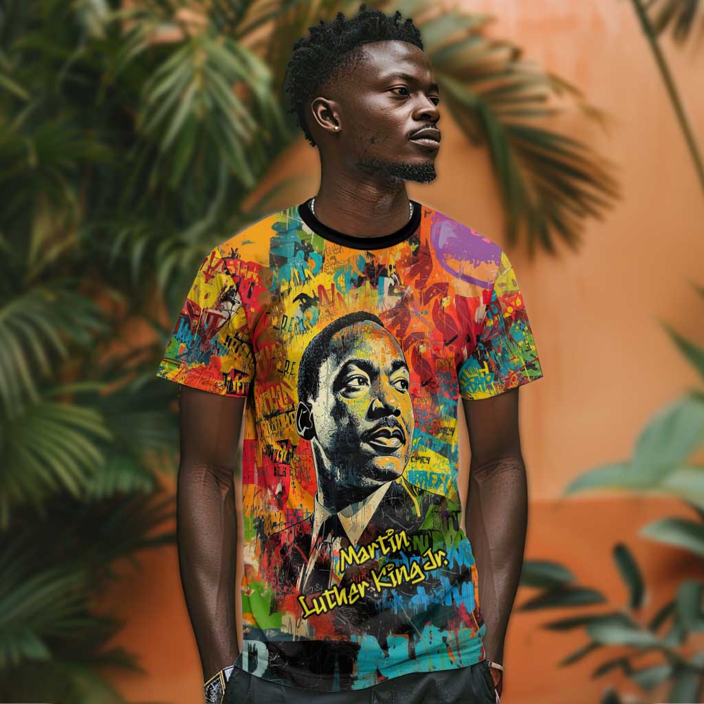 Martin Luther King Jr T shirt Colorful Street Art Portrait Black History Graffiti Style TS04