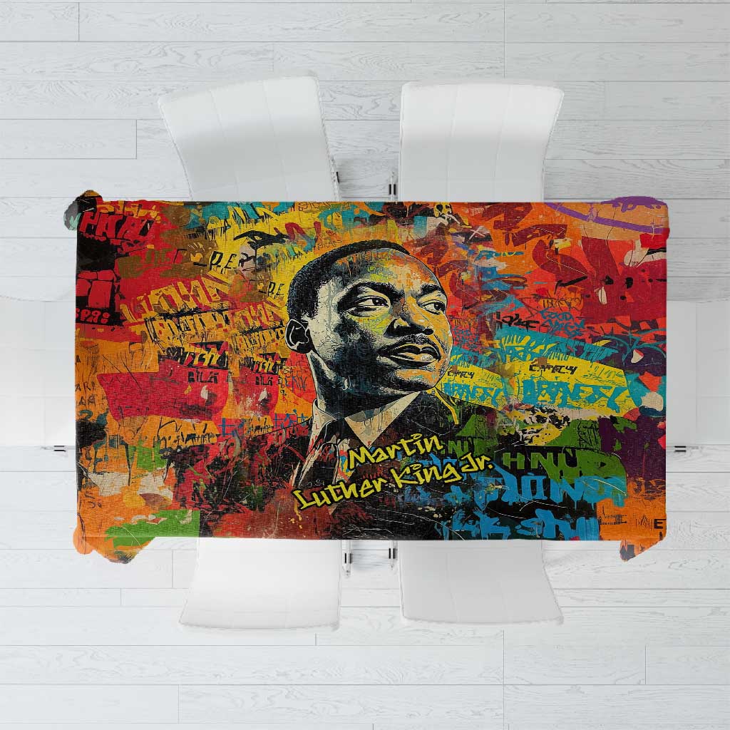 Martin Luther King Jr Tablecloth Colorful Street Art Portrait Black History Graffiti Style - Wonder Print Shop
