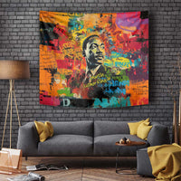 Martin Luther King Jr Tapestry Colorful Street Art Portrait Black History Graffiti Style - Wonder Print Shop