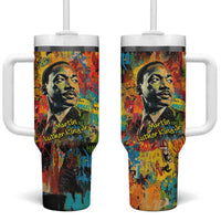 Martin Luther King Jr Tumbler With Handle Colorful Street Art Portrait Black History Graffiti Style - Wonder Print Shop