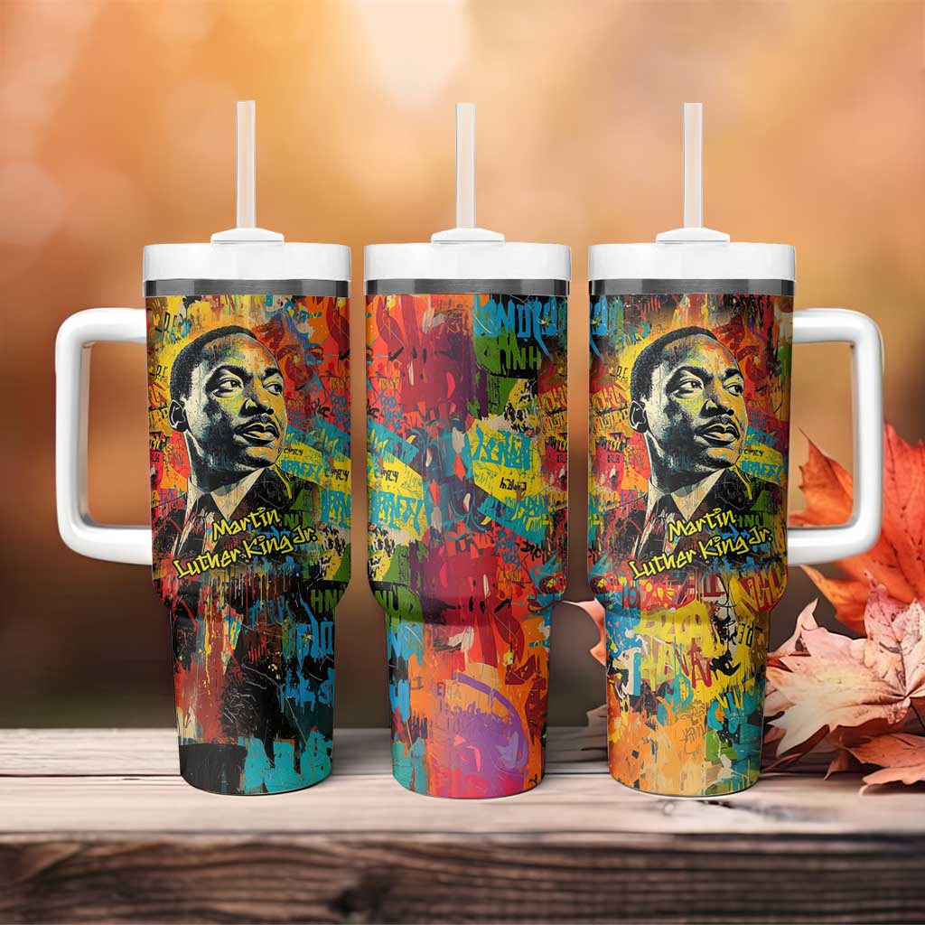 Martin Luther King Jr Tumbler With Handle Colorful Street Art Portrait Black History Graffiti Style - Wonder Print Shop