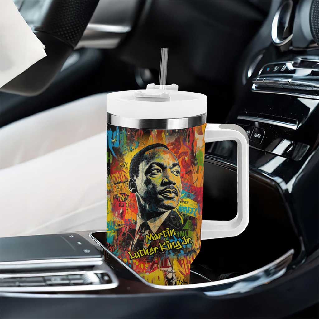 Martin Luther King Jr Tumbler With Handle Colorful Street Art Portrait Black History Graffiti Style - Wonder Print Shop