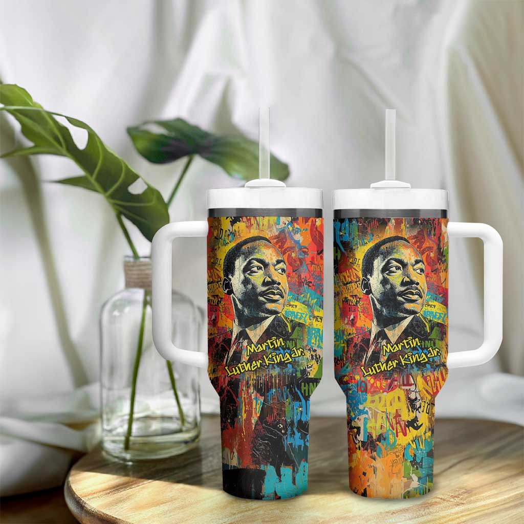 Martin Luther King Jr Tumbler With Handle Colorful Street Art Portrait Black History Graffiti Style - Wonder Print Shop