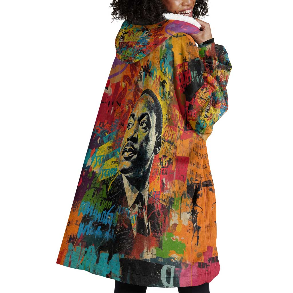 Martin Luther King Jr Wearable Blanket Hoodie Colorful Street Art Portrait Black History Graffiti Style - Wonder Print Shop