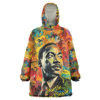 Martin Luther King Jr Wearable Blanket Hoodie Colorful Street Art Portrait Black History Graffiti Style - Wonder Print Shop