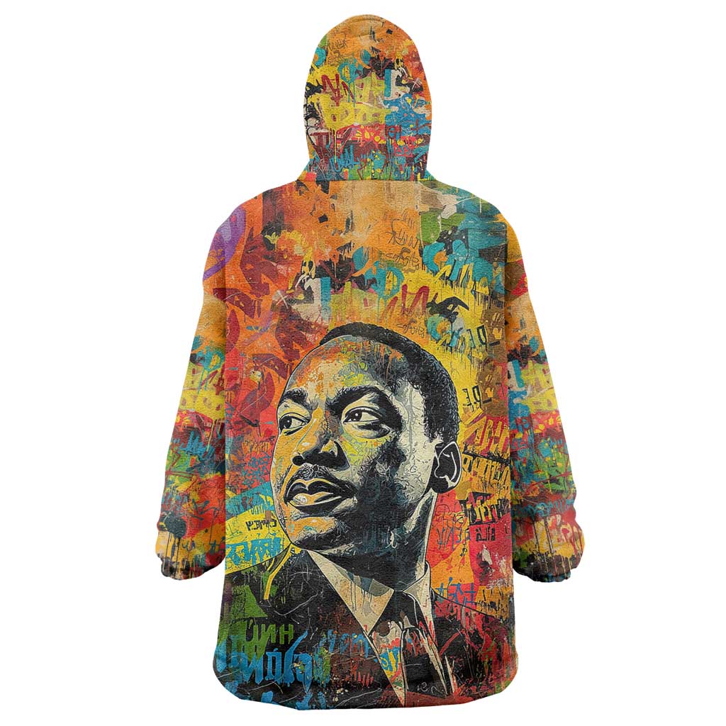 Martin Luther King Jr Wearable Blanket Hoodie Colorful Street Art Portrait Black History Graffiti Style - Wonder Print Shop