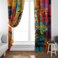 Martin Luther King Jr Window Curtain Colorful Street Art Portrait Black History Graffiti Style - Wonder Print Shop
