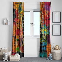 Martin Luther King Jr Window Curtain Colorful Street Art Portrait Black History Graffiti Style - Wonder Print Shop