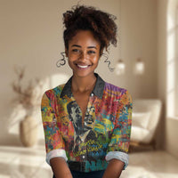 Martin Luther King Jr Women Casual Shirt Colorful Street Art Portrait Black History Graffiti Style - Wonder Print Shop