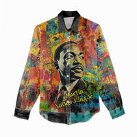 Martin Luther King Jr Women Casual Shirt Colorful Street Art Portrait Black History Graffiti Style - Wonder Print Shop