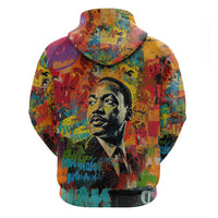 Martin Luther King Jr Zip Hoodie Colorful Street Art Portrait Black History Graffiti Style - Wonder Print Shop