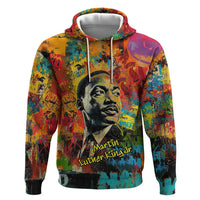 Martin Luther King Jr Zip Hoodie Colorful Street Art Portrait Black History Graffiti Style - Wonder Print Shop