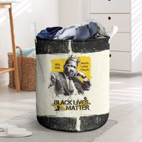 Martin Luther King Jr Laundry Basket Black Lives Matter Street Art Portrait Civil Rights Tribute Bold Striped - Wonder Print Shop