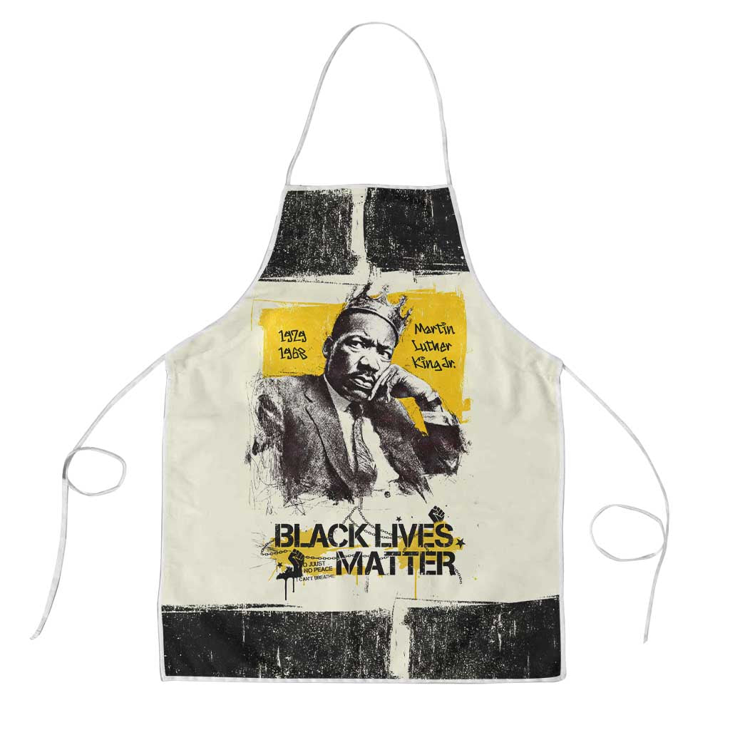 Martin Luther King Jr Apron Black Lives Matter Street Art Portrait Civil Rights Tribute Bold Striped - Wonder Print Shop
