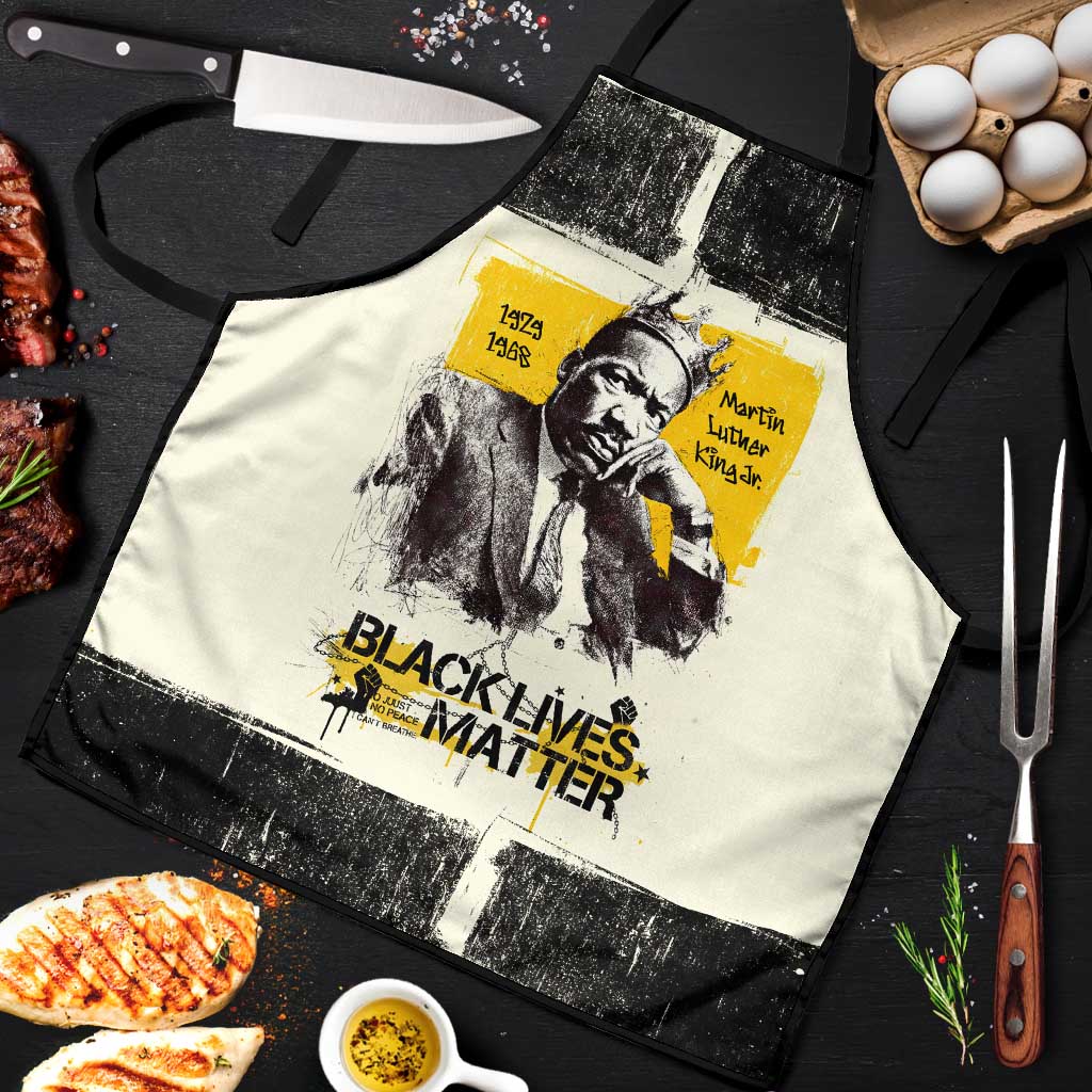 Martin Luther King Jr Apron Black Lives Matter Street Art Portrait Civil Rights Tribute Bold Striped - Wonder Print Shop
