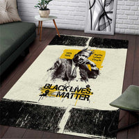 Martin Luther King Jr Area Rug Black Lives Matter Street Art Portrait Civil Rights Tribute Bold Striped - Wonder Print Shop