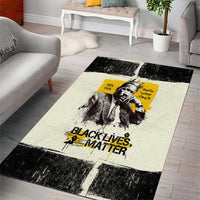 Martin Luther King Jr Area Rug Black Lives Matter Street Art Portrait Civil Rights Tribute Bold Striped - Wonder Print Shop