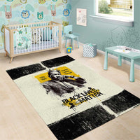 Martin Luther King Jr Area Rug Black Lives Matter Street Art Portrait Civil Rights Tribute Bold Striped - Wonder Print Shop