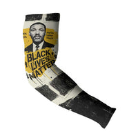 Martin Luther King Jr Arm Sleeves Black Lives Matter Street Art Portrait Civil Rights Tribute Bold Striped - Wonder Print Shop