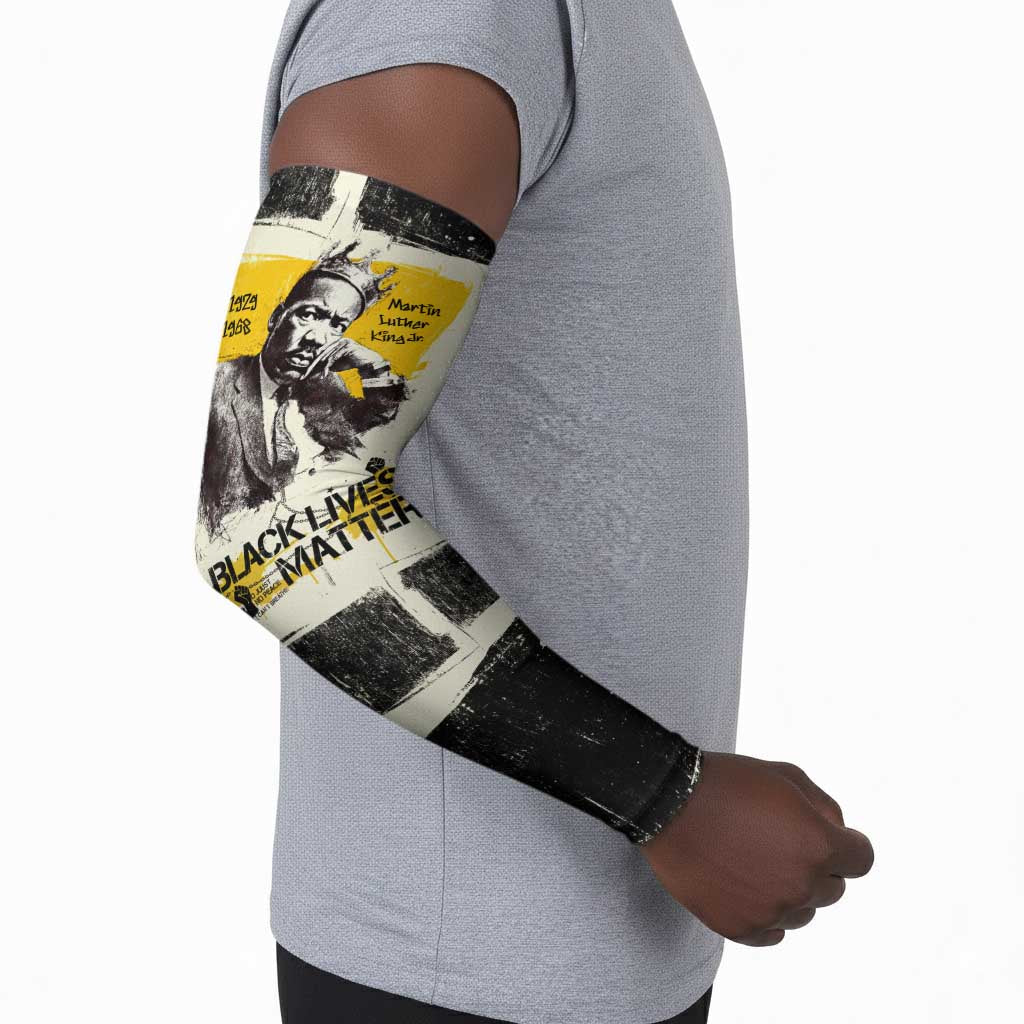 Martin Luther King Jr Arm Sleeves Black Lives Matter Street Art Portrait Civil Rights Tribute Bold Striped - Wonder Print Shop