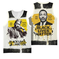 Martin Luther King Jr Basketball Jersey Black Lives Matter Street Art Portrait Civil Rights Tribute Bold Striped - Wonder Print Shop