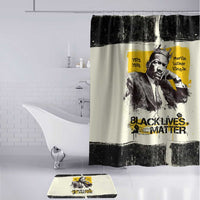 Martin Luther King Jr Bathroom Set Black Lives Matter Street Art Portrait Civil Rights Tribute Bold Striped - Wonder Print Shop