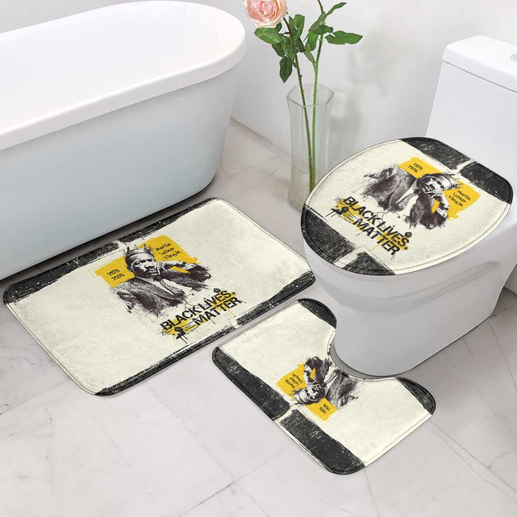 Martin Luther King Jr Bathroom Set Black Lives Matter Street Art Portrait Civil Rights Tribute Bold Striped - Wonder Print Shop