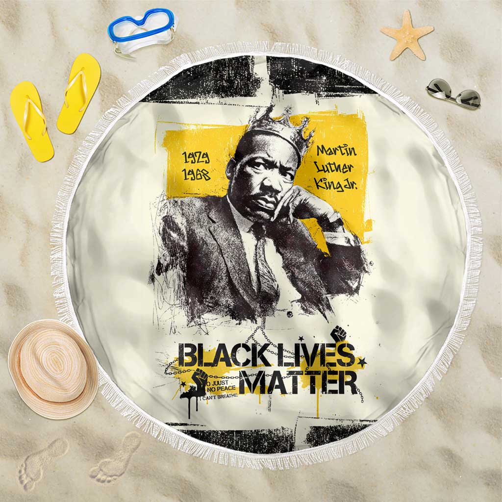 Martin Luther King Jr Beach Blanket Black Lives Matter Street Art Portrait Civil Rights Tribute Bold Striped - Wonder Print Shop