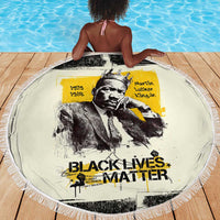 Martin Luther King Jr Beach Blanket Black Lives Matter Street Art Portrait Civil Rights Tribute Bold Striped - Wonder Print Shop