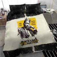 Martin Luther King Jr Bedding Set Black Lives Matter Street Art Portrait Civil Rights Tribute Bold Striped - Wonder Print Shop