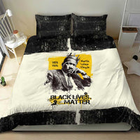 Martin Luther King Jr Bedding Set Black Lives Matter Street Art Portrait Civil Rights Tribute Bold Striped - Wonder Print Shop
