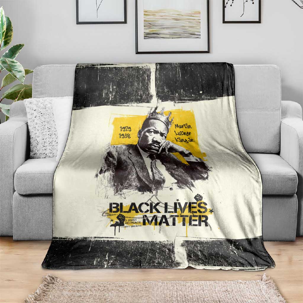 Martin Luther King Jr Blanket Black Lives Matter Street Art Portrait Civil Rights Tribute Bold Striped - Wonder Print Shop