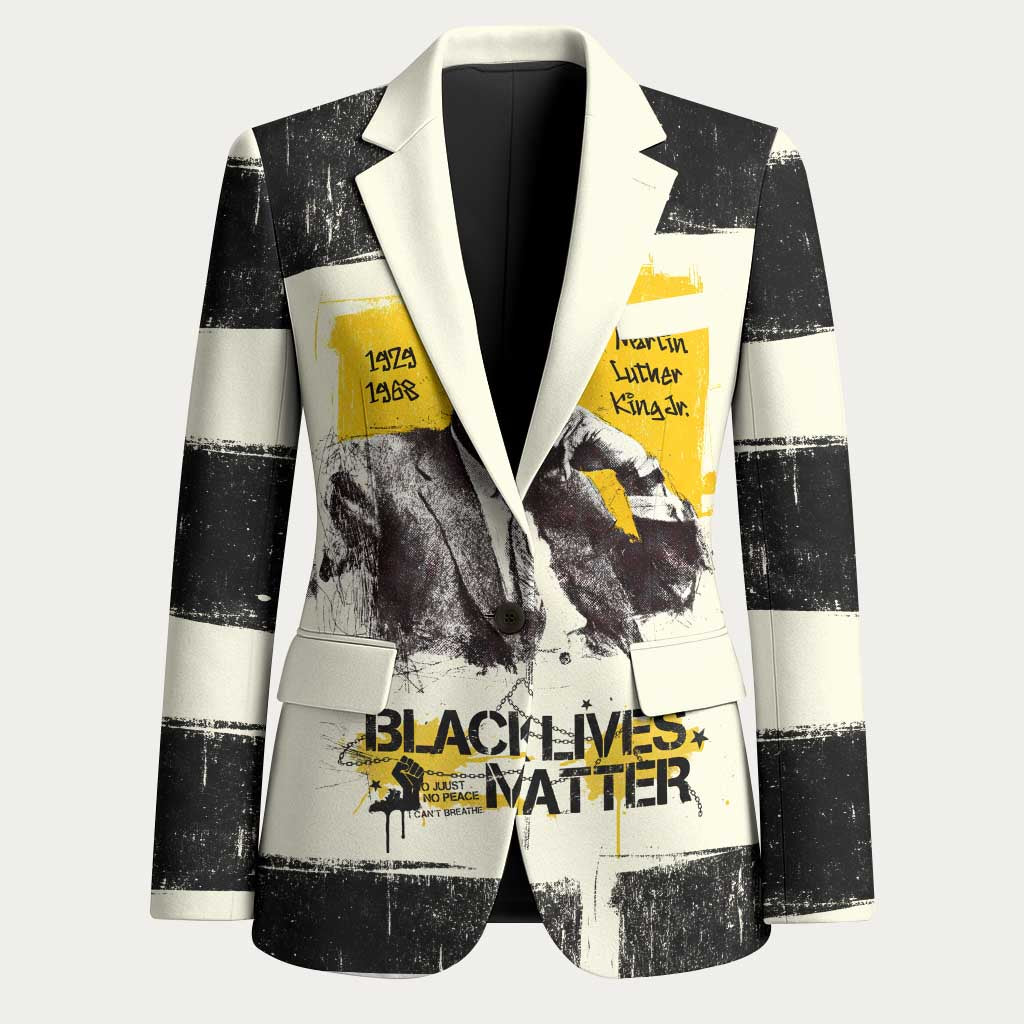 Martin Luther King Jr Blazer Black Lives Matter Street Art Portrait Civil Rights Tribute Bold Striped - Wonder Print Shop