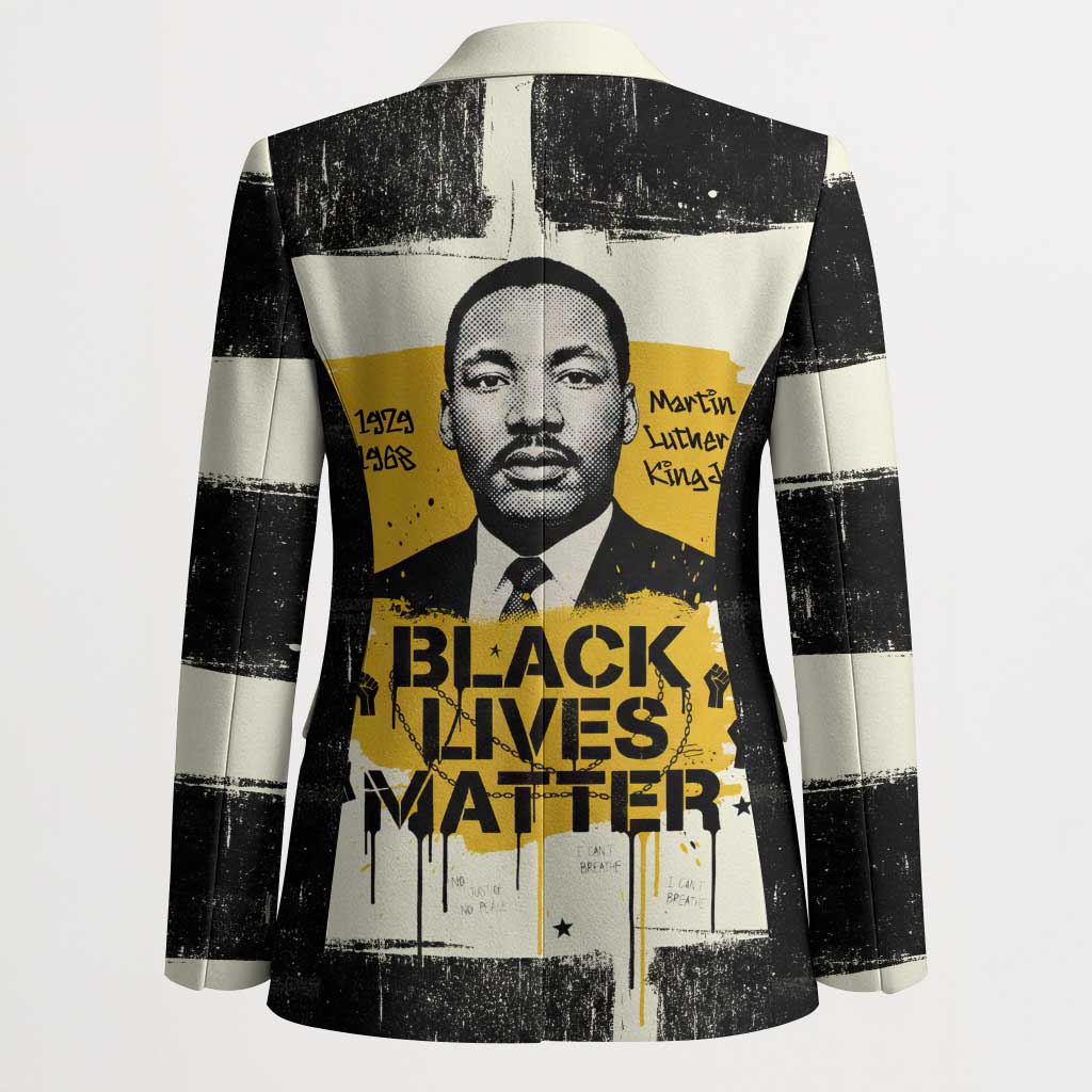 Martin Luther King Jr Blazer Black Lives Matter Street Art Portrait Civil Rights Tribute Bold Striped - Wonder Print Shop