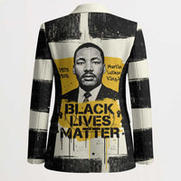 Martin Luther King Jr Blazer Black Lives Matter Street Art Portrait Civil Rights Tribute Bold Striped - Wonder Print Shop